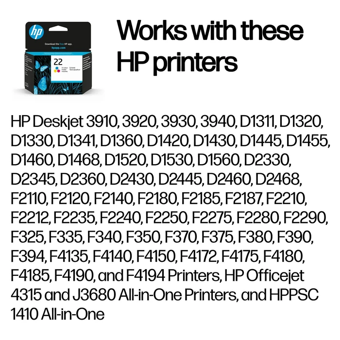 Γνήσιο Μελάνι HP 22 original C9352AE UUS tri-colour 5ml 165 pages 1-pack