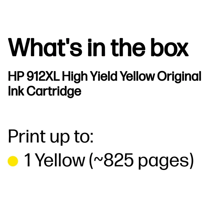 Γνήσιο Μελάνι HP 912XL High Yield Yellow Ink