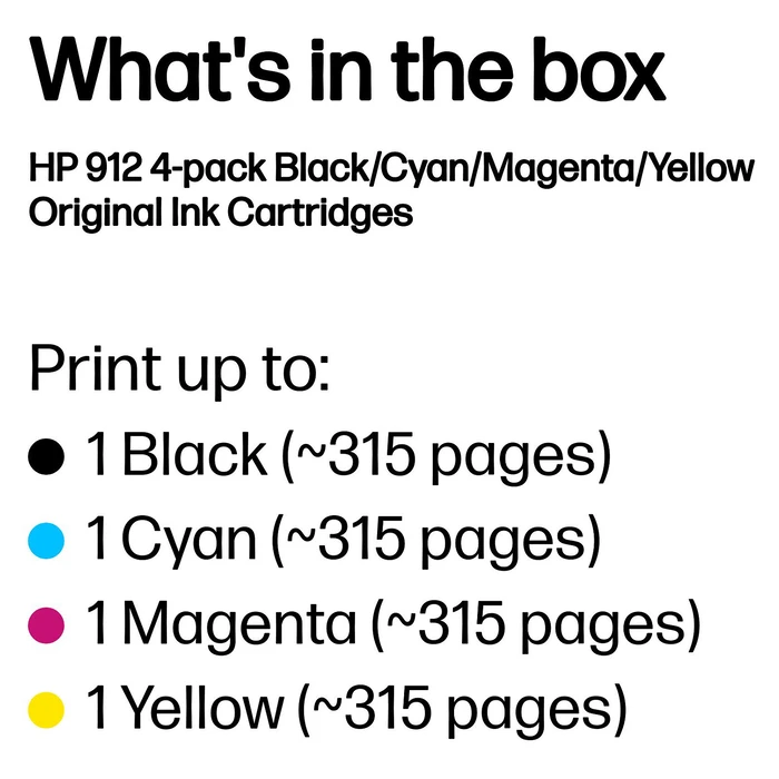 Γνήσιο Μελάνι HP 912 CMYK Original Ink 4-Pack