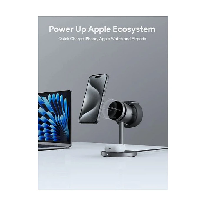 Ασύρματος Φορτιστής Aukey MagFusion Pro 3-in-1 MagSafe Wireless Charging Stand