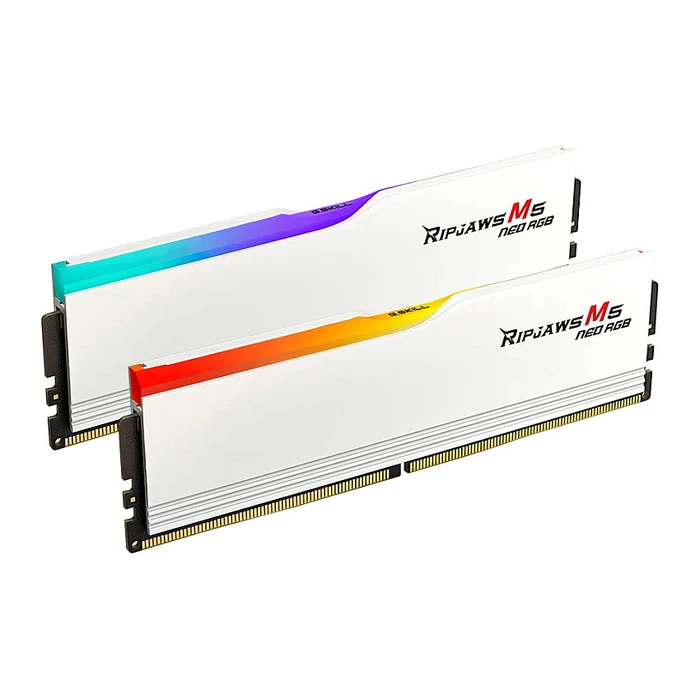 Μνήμη RAM Σταθερού DDR5 G.Skill DIMM 64GB 6000 (2x 32 GB) Dual-Kit (White, F5-6000J3040G32GX2-RM5NRW, Ripjaws M5 Neo, AMD EXPO)