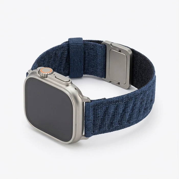 Λουράκι Premium for Apple Watch, Blue/Black, 44mm, 45mm, 42mm (Series 1/2/3), 49mm, 46mm, GA-MAG-BNDA-P-BML