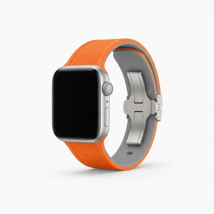 Λουράκι Premium Plus for Apple Watch, Orange/Gray, 40mm, 41mm, 38mm, 42mm (Series 10), GA-MAG-BNDA-PP-OGS