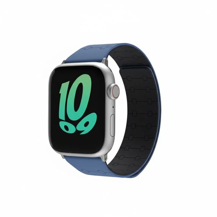 Λουράκι Premium Pro for Apple Watch, Blue/Black, 44mm, 45mm, 42mm (Series 1/2/3), 49mm, 46mm, GA-MAG-BNDA-P+BML