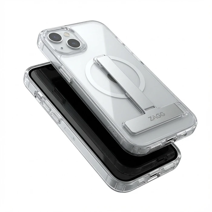 Θήκη Κινητού GUAN 10H Hartglas with Kickstand for iPhone 16 Plus, Transparent/Silver, GA-MAGCS-IP24-SLS67WHT