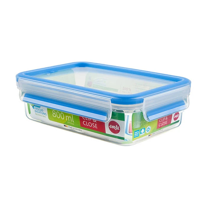 Δοχείο Φαγητού Emsa 508539 Rectangular Container with Lid, Transparent/Blue