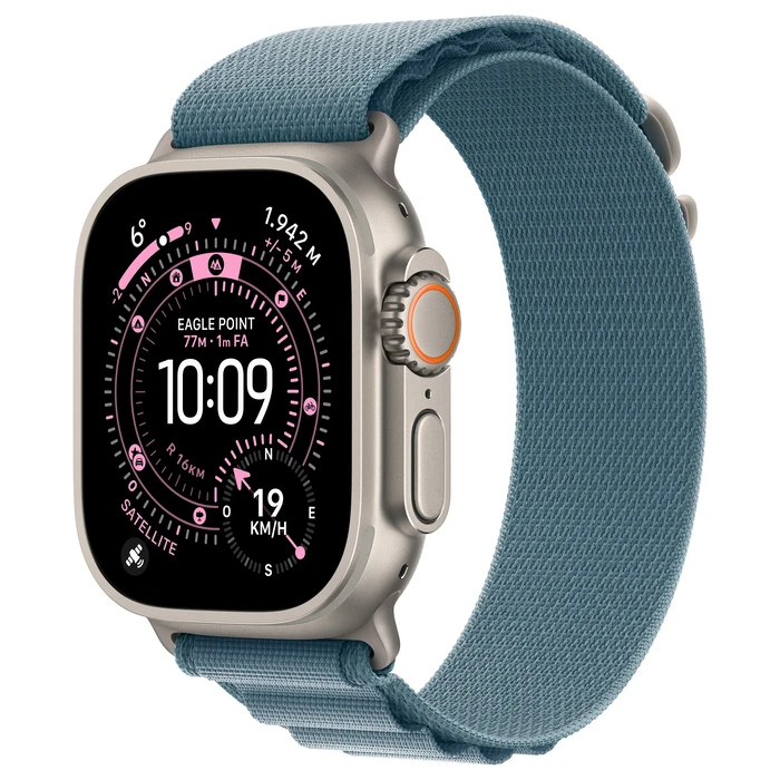 Smartwatch Apple Watch Ultra 3 Titanium Cellular 49mm Natur (Alpine Loop hellBlue) Medium