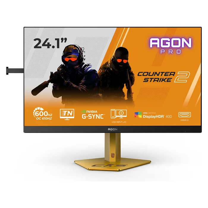 Monitor 24" AOC Agon Pro CS24A - Full HD Gaming, 610Hz 0,5ms gtg, G-Sync,HDR400 (1920x1080, Black-rot-orange