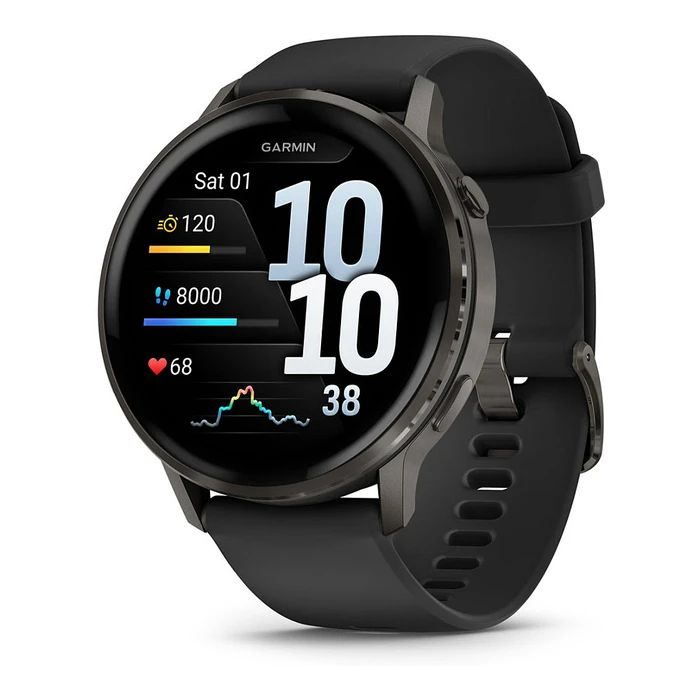 Smartwatch Garmin Venu 4 45mm silicone-Armb. Black/schiefergr