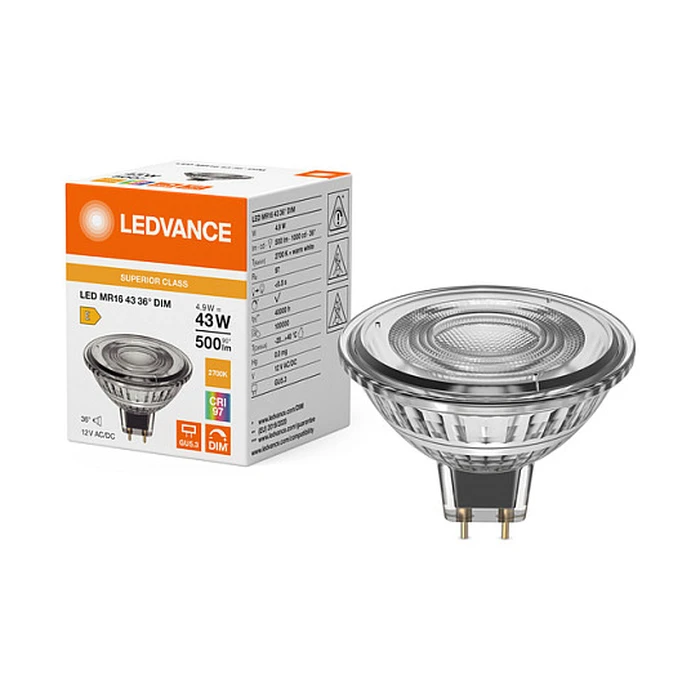 Λάμπα LED Osram MR16 43 36° DIM S 4.9W 927 GU5.3 Dimmable Low-Voltage Reflector Bulbs