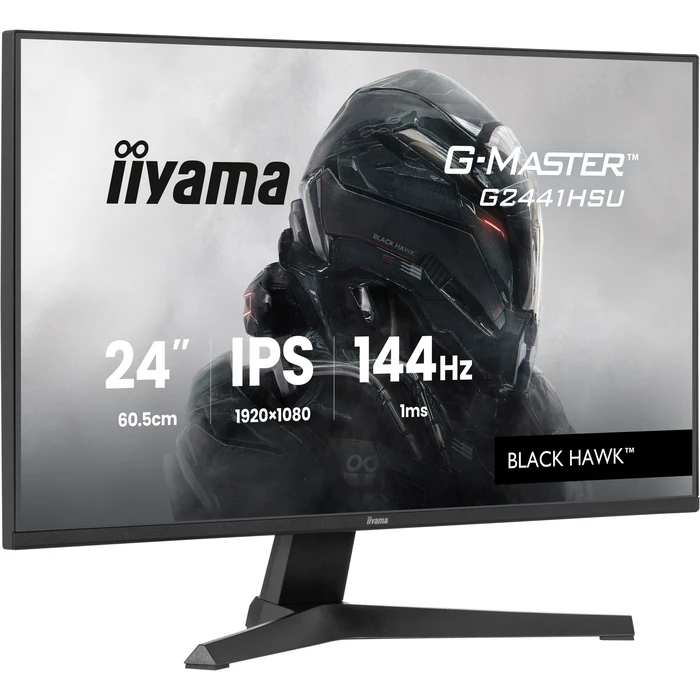 Monitor 23.8" (1920×1080) Iiyama G-Master G2441HSU-B1 16:9 FHD IPS 1 ms (MPRT) 144 Hz HDMI DP VESA Black