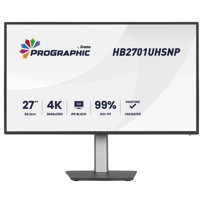 Monitor 27" (3840×2160) Iiyama ProGraphic HB2701UHSNP-B1 16:9 IPS Black 2.0 4 ms 60 Hz (96 W) KVM VESA Black