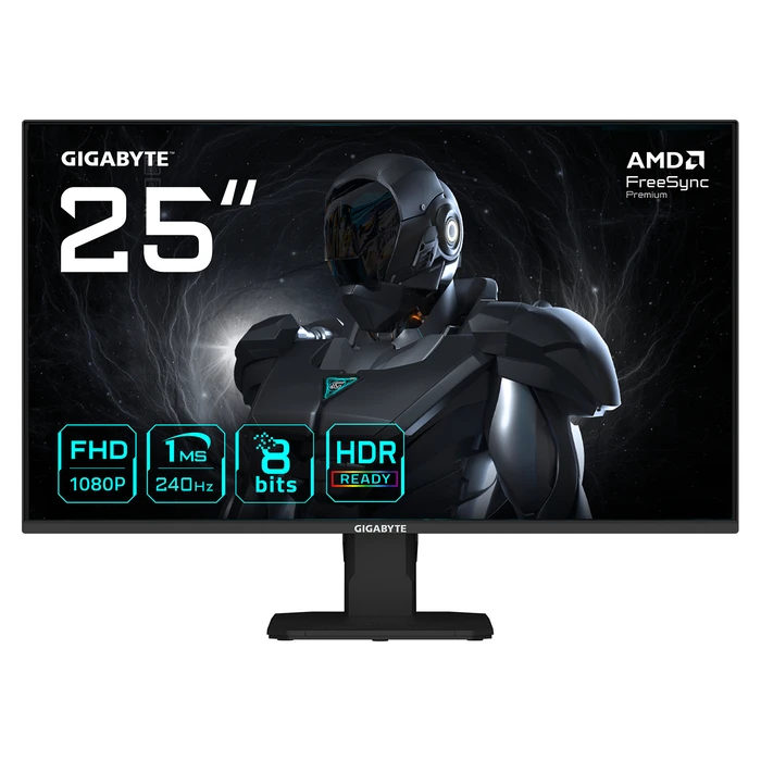 Monitor 25" Gigabyte GS25F2A 62,2cm (24,5") FHD IPS Gaming 16:9 HDMI/DP 240Hz 1ms HDR Sync