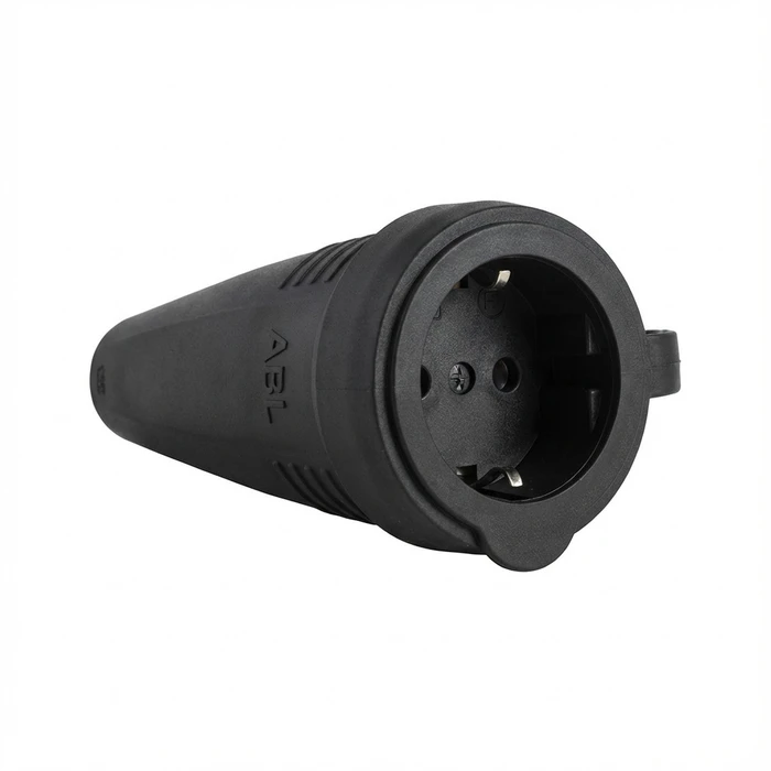 Φις Ρεύματος ABL 100000049 Original SCHUKO. Gummi (TPE). Black. Manschette. IP44.