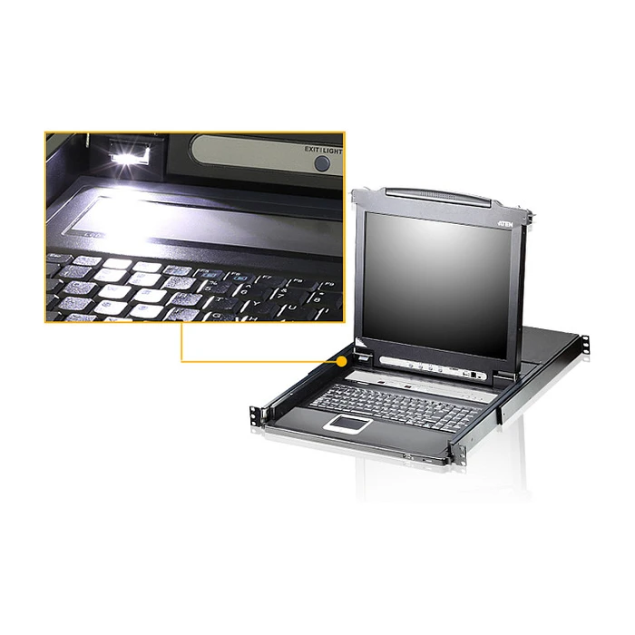 KVM Switch CL5708MW D 43cm wide LCD USB-PS/2 VGA 8 Port Tastaturlayout DE