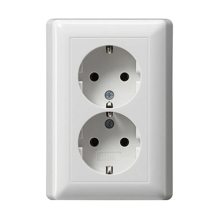 Πρίζα GIRA 078003 Double Schuko Socket, Standard 55, Pure White