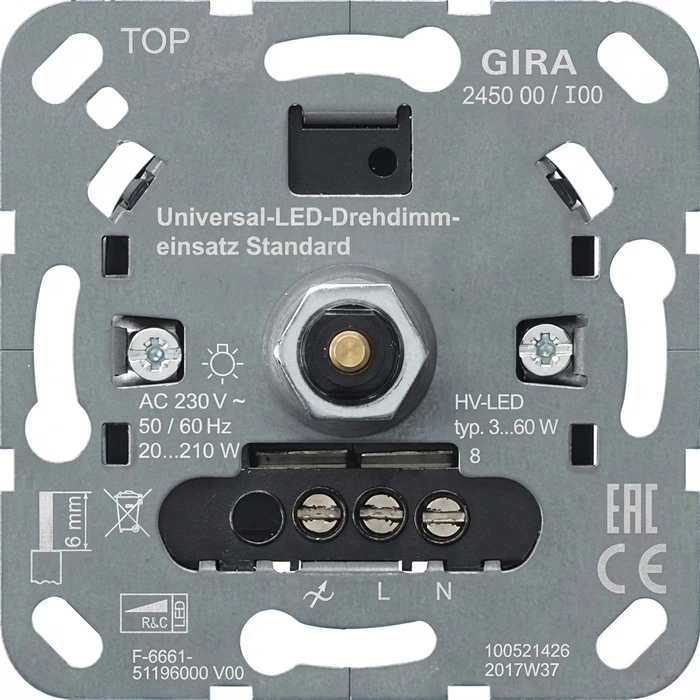 Διακόπτης GIRA 245000 Uni-LED rotary dimming unit. Standard use