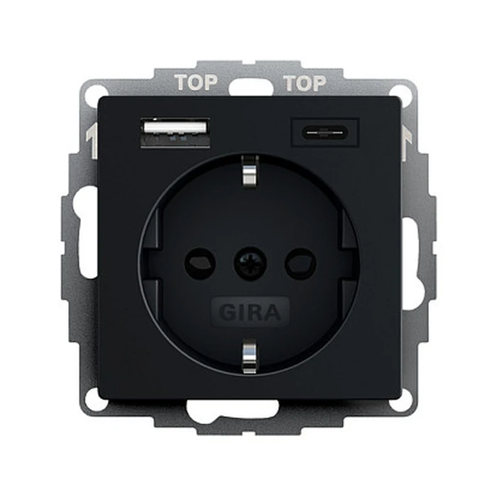 Πρίζα GIRA 2459005 SCHUKO SH USB voltage supply. 2f Type A/C System 55 Black m