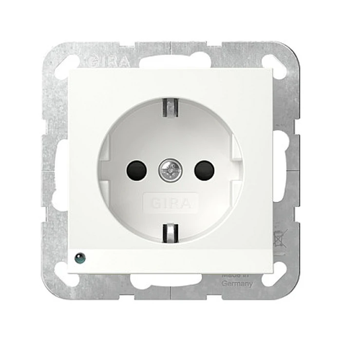 Πρίζα GIRA 417003 SCHUKO LED light + SH System 55 ReinWhite