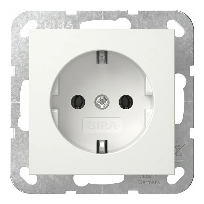 Πρίζα GIRA 444013 SCHUKO socket + mounting plate AP ReinWhite