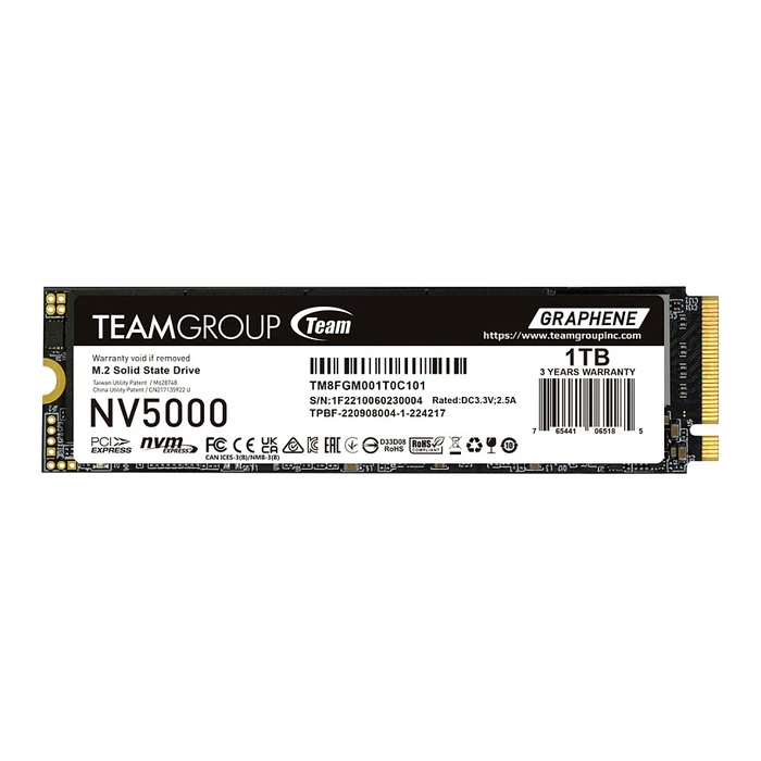 Σκληρός Δίσκος M.2 Teamgroup 1TB NV5000 TM8FGM001T0C101 PCIe M.2 PCIe 4.0 x4