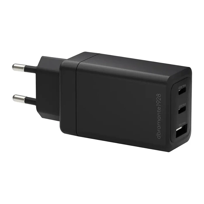 Φορτιστής Πρίζας Dbramante1928 re-charge - 65 Watt - 3 Outputs (2 x USB-C, USB) - Black