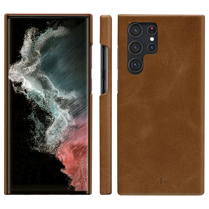 Θήκη Κινητού Dbramante1928 Lynge - Flip - grained leather - Light brown - for Samsung Galaxy S22 Ultra