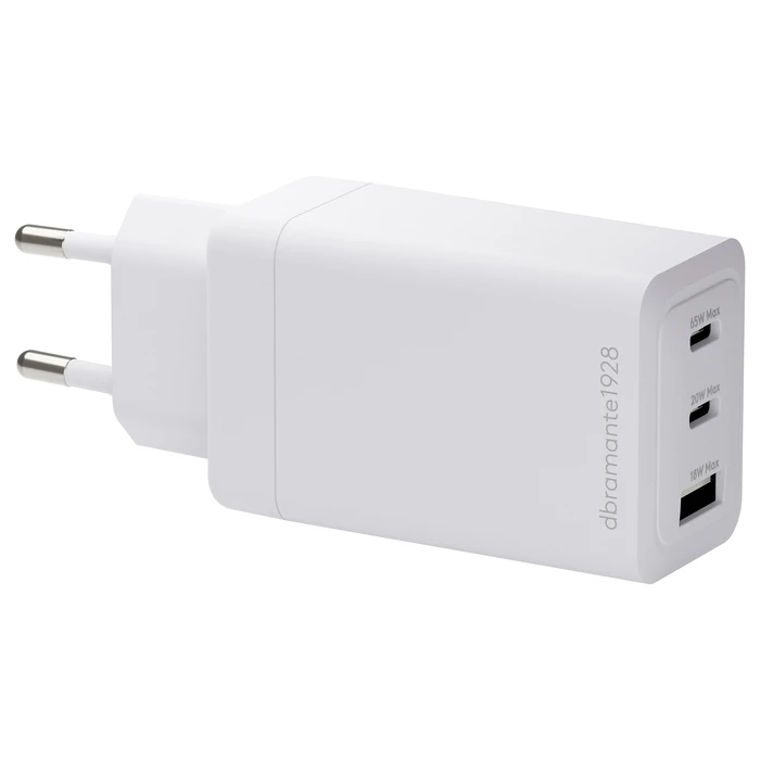 Φορτιστής Πρίζας Dbramante1928 re-charge - 65 Watt - 3 Outputs (2 x USB-C, USB) - wei
