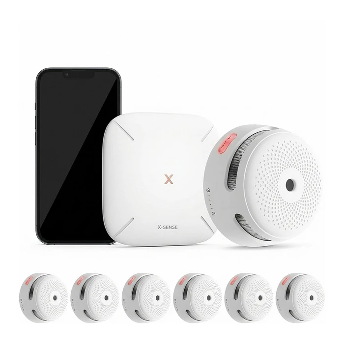 Ανιχνευτής Καπνού X-Sense FS61 6 1 RF smoke detector set with gateway (6×XS01-M 1×SBS50)