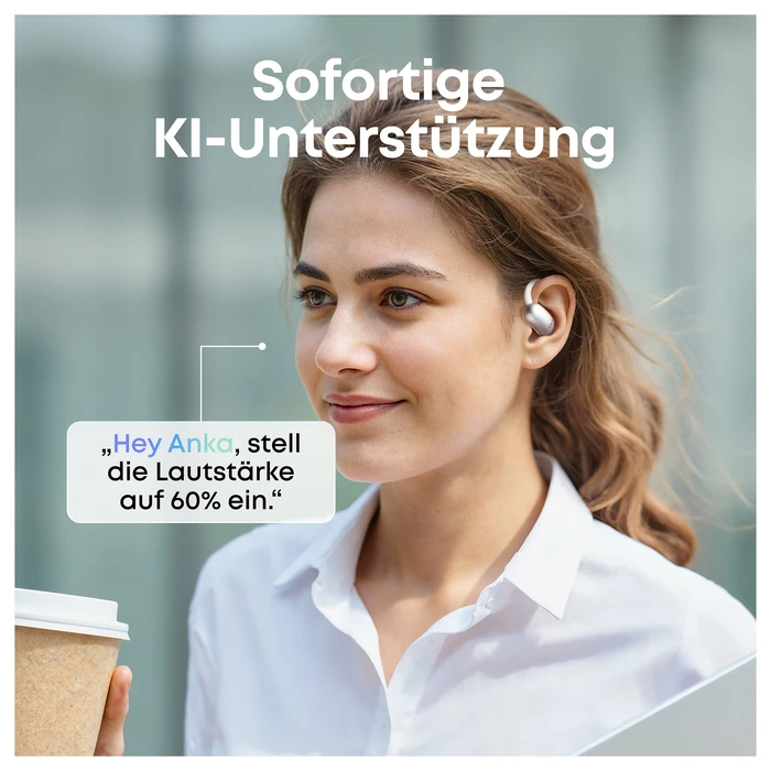 Bluetooth Handsfree Anker Soundcore AeroFit 2 AI White Open 35 Stunden IP55