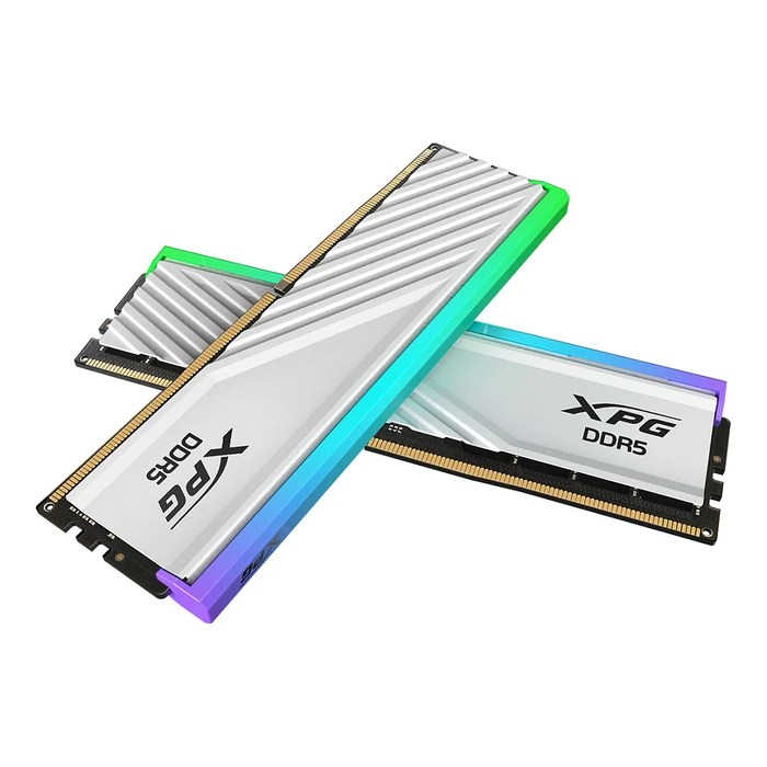 Μνήμη RAM Σταθερού DDR5 64GB Adata DIMM 6000 (2x 32 GB) Dual-Kit (White, AX5U6000C3032G-DTLABRWH, Lancer Blade RGB, Intel XMP, AMD EXPO)