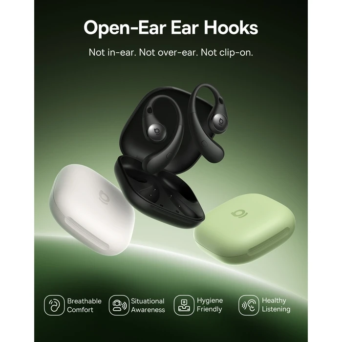 Baseus Eli Sport 2 Open Ear Bluetooth Handsfree Earphones – Sweat-resistant with Charging Case (Black)