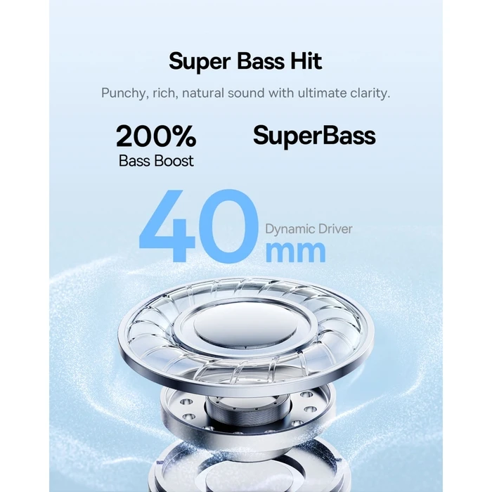 Baseus Bass BH1 Lite Wireless / Wired Over-Ear Headphones – 80 Hours Playback, Black
