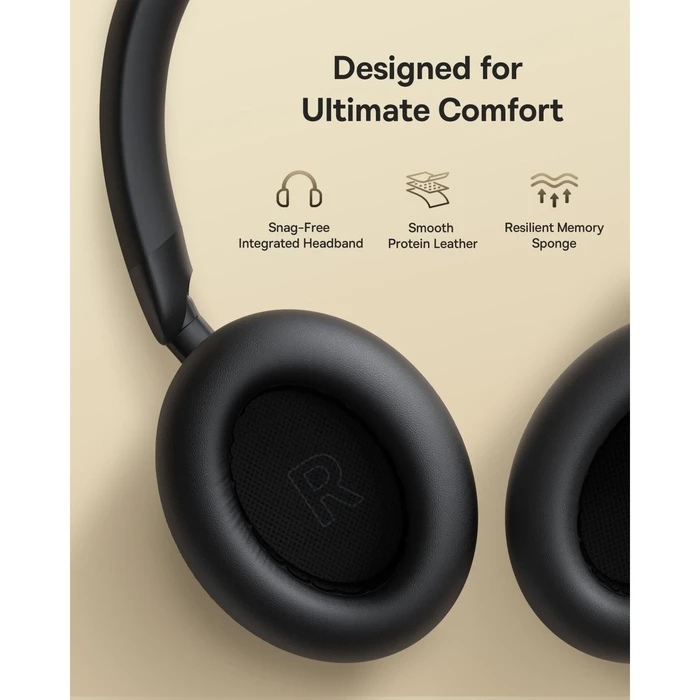 Baseus Bowie MH1 Wireless Bluetooth Over-Ear Headphones with 80 Hours Playtime and Quick Charge, Black