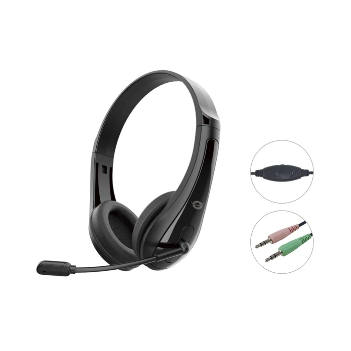 Conceptronic POLONA06B3T On-Ear Multimedia Headset with Microphone (3.5mm Jack)
