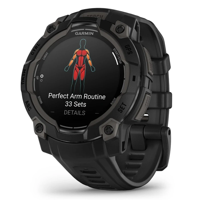 Garmin Instinct 3 AMOLED Aluminium 45mm Waterproof Smartwatch with Heart Rate Monitor (Black with Black Band)