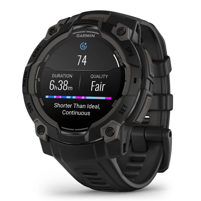 Garmin Instinct 3 AMOLED Aluminium 45mm Waterproof Smartwatch with Heart Rate Monitor (Black with Black Band)