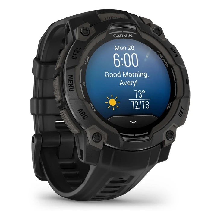 Garmin Instinct 3 AMOLED Aluminium 45mm Waterproof Smartwatch with Heart Rate Monitor (Black with Black Band)