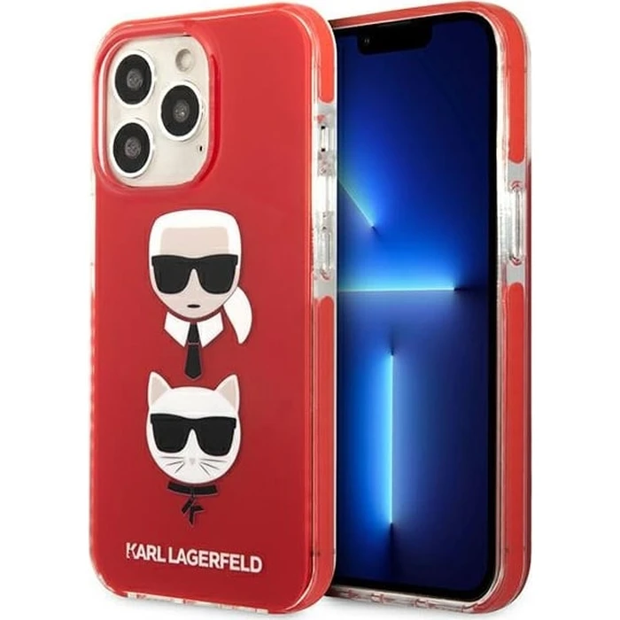 Karl Lagerfeld KLHCP13LTPE2TR Apple iPhone 13 Pro hardcase red Karl&Choupette Head