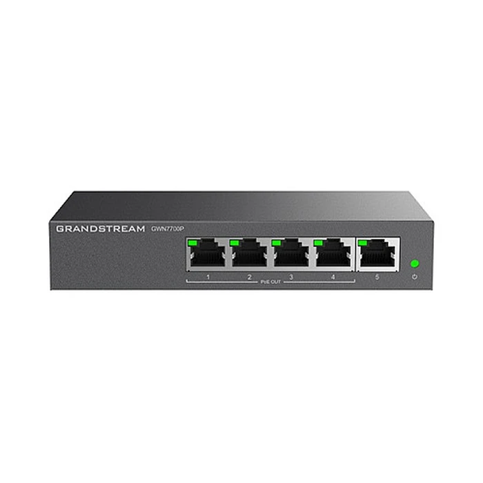 Network Switch 5P Grandstream GWN7700P, 5 Port, 4 Port PoE+
