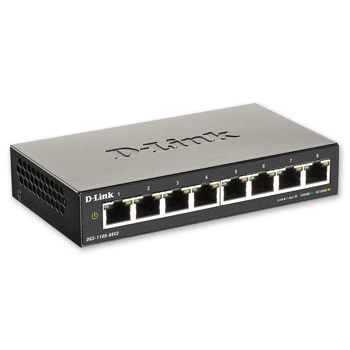 Network Switch D-Link DGS-1100-08V2 8-Port Managed Gigabit Ethernet (10/100/1000) Black