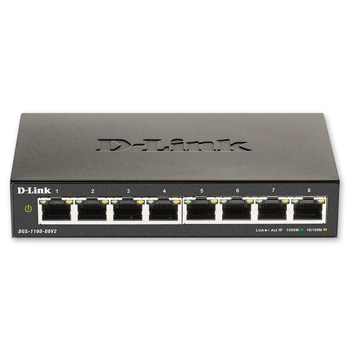 Network Switch D-Link DGS-1100-08V2 8-Port Managed Gigabit Ethernet (10/100/1000) Black