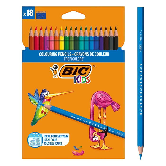 BIC Kids Tropicolors Hexagonal Colored Pencils - 18 Colors