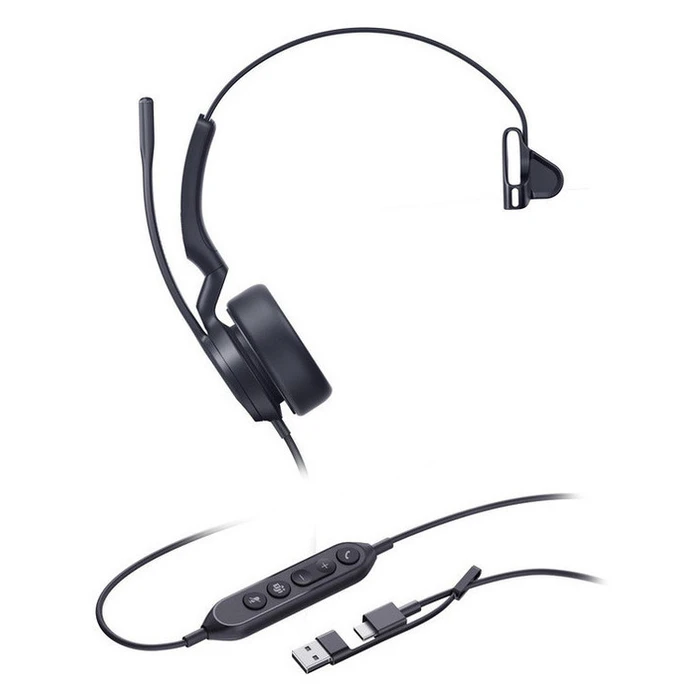 Yealink UH44 Mono USB Headset (1308241) - USB‑C/A Dongle - Microsoft Teams Certified