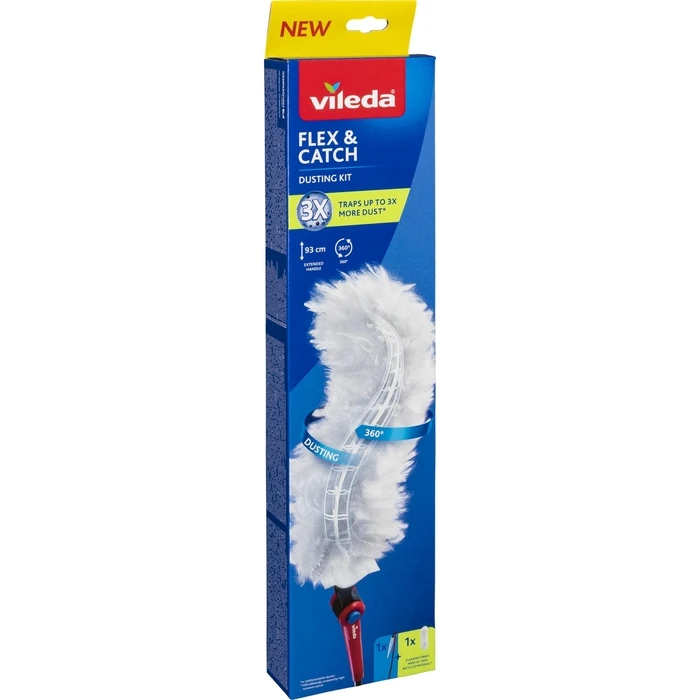 Vileda Flex&catch Feather Duster with Handle & 1 Replacement Head (179434)