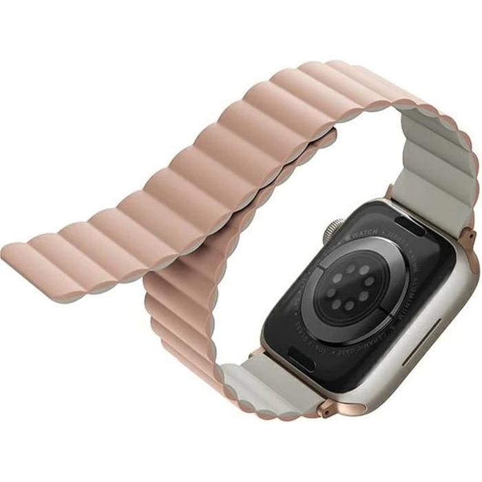 UNIQ Revix strap Apple Watch 4/5/6/7/SE/8/9/Ultra 44/45/49mm Reversible Magnetic pink-beige