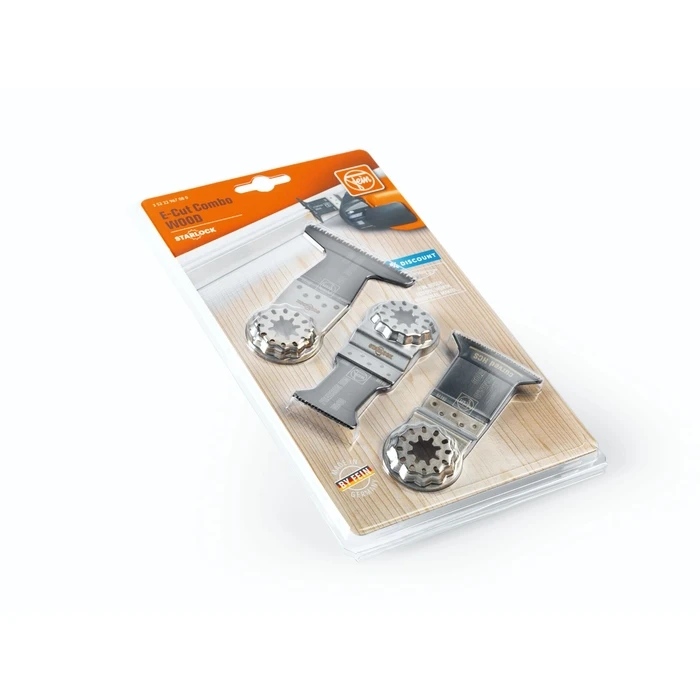 FEIN E-Cut Combo Starlock WOOD - 3-piece E‑Cut plunge-cut saw blade set for wood (Starlock)