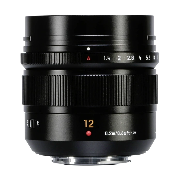 Panasonic Lumix G Leica DG Summilux 12mm f/1.4 Asph. Wide Angle Lens for Micro Four Thirds (MFT) Mount - Black