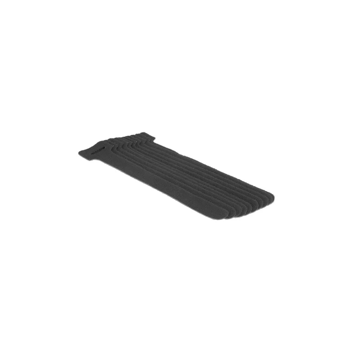 DeLock Hook-and-loop (Velcro) Cable Ties 150 x 12 mm Black 10 pcs (18686)