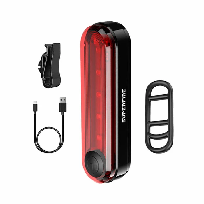 Πίσω φως Ποδηλάτου Superfire BTL01, USB, 230mAh